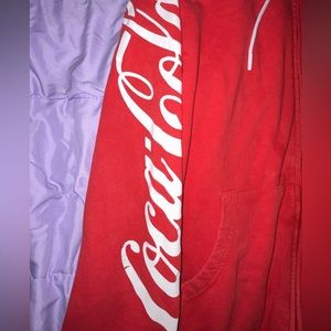 Closet Clean Out!|Red Graphic Coca-Cola Zip-Up Hoodie